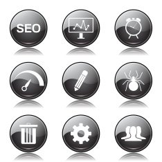 SEO Internet Sign Black Vector Button Icon Design Set 8 N9