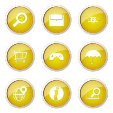 SEO Internet Sign Yellow Vector Button Icon Design Set 10 N9