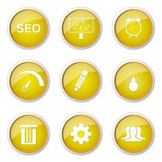 SEO Internet Sign Yellow Vector Button Icon Design Set 8 N10