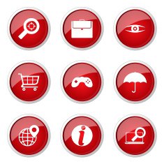 SEO Internet Sign Red Vector Button Icon Design Set 10 N9