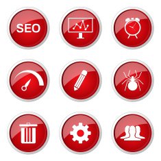 SEO Internet Sign Red Vector Button Icon Design Set 8 N9