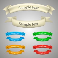 Set of five curled ribbons