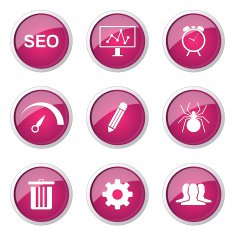 SEO Internet Sign Pink Vector Button Icon Design Set 8 N10