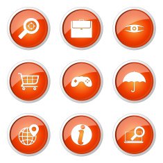 SEO Internet Sign Orange Vector Button Icon Design Set 10 N9