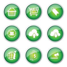 SEO Internet Sign Green Vector Button Icon Design Set 7 N10
