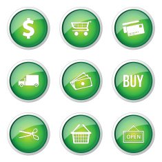 Shopping Sign Green Vector Button Icon Design Set N11