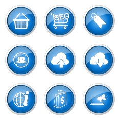SEO Internet Sign Blue Vector Button Icon Design Set 7 N10