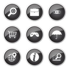 SEO Internet Sign Black Vector Button Icon Design Set 10 N10
