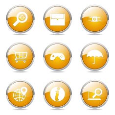 SEO Internet Sign Yellow Vector Button Icon Design Set 10 N10