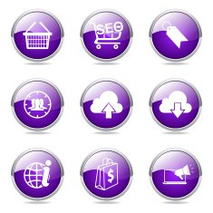 SEO Internet Sign Violet Vector Button Icon Design Set 7 N12