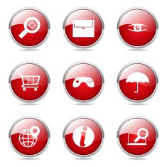 SEO Internet Sign Red Vector Button Icon Design Set 10 N10
