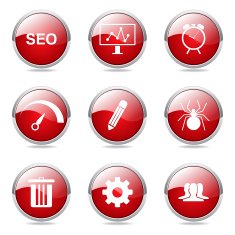 SEO Internet Sign Red Vector Button Icon Design Set 8 N10