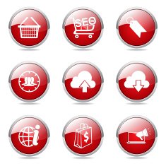SEO Internet Sign Red Vector Button Icon Design Set 7 N9