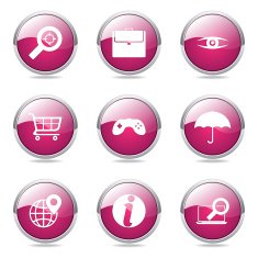 SEO Internet Sign Pink Vector Button Icon Design Set 10 N11