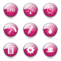 SEO Internet Sign Pink Vector Button Icon Design Set 8 N11