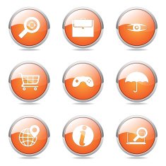 SEO Internet Sign Orange Vector Button Icon Design Set 10 N10