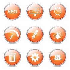 SEO Internet Sign Orange Vector Button Icon Design Set 8 N10