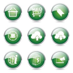 SEO Internet Sign Green Vector Button Icon Design Set 7 N11