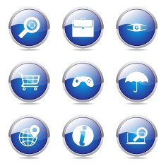 SEO Internet Sign Blue Vector Button Icon Design Set 10 N10