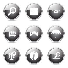 SEO Internet Sign Black Vector Button Icon Design Set 10 N11