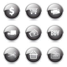 Shopping Sign Black Vector Button Icon Design Set N10