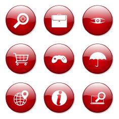 SEO Internet Sign Red Vector Button Icon Design Set 10 N11