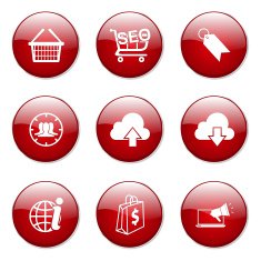 SEO Internet Sign Red Vector Button Icon Design Set 7 N10