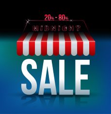 Midnight sale banner awning