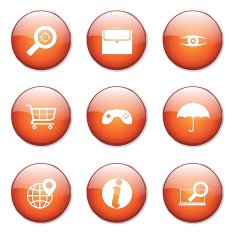 SEO Internet Sign Orange Vector Button Icon Design Set 10 N11
