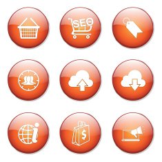 SEO Internet Sign Orange Vector Button Icon Design Set 7 N12