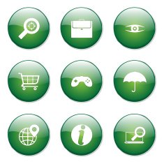 SEO Internet Sign Green Vector Button Icon Design Set 10 N12