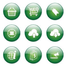 SEO Internet Sign Green Vector Button Icon Design Set 7 N12
