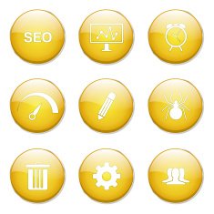 SEO Internet Sign Yellow Vector Button Icon Design Set 8 N12