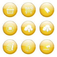 SEO Internet Sign Yellow Vector Button Icon Design Set 7 N12