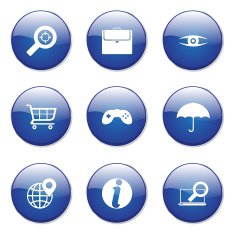 SEO Internet Sign Blue Vector Button Icon Design Set 10 N11