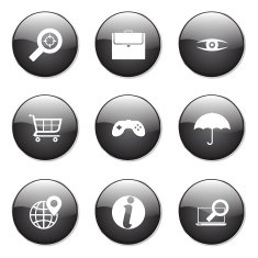 SEO Internet Sign Black Vector Button Icon Design Set 10 N12