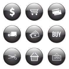 Shopping Sign Black Vector Button Icon Design Set N11