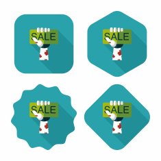 Halloween SALE flat icon with long shadow eps10 N21
