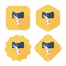 Halloween SALE flat icon with long shadow eps10 N23