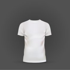 white T-shirt template isolated on black background N2