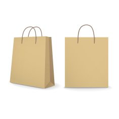 blank paper bags set in brown N2