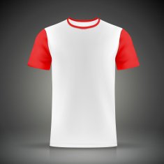 white and red T-shirt template N2