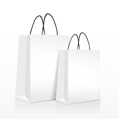 white paper bags set isolated on