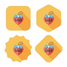 Valentine's Day SALE flat icon with long shadow eps10 N46