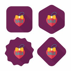 Valentine's Day SALE flat icon with long shadow eps10 N47