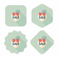Valentine's Day SALE flat icon with long shadow eps10 N48