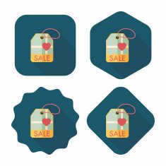 Valentine's Day SALE flat icon with long shadow eps10 N52
