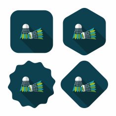 badminton ball flat icon with long shadow eps10 N6