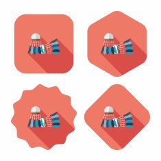 badminton ball flat icon with long shadow eps10 N7