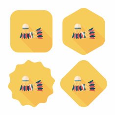 badminton ball flat icon with long shadow eps10 N8
